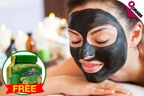 From QR69 Get Blemish Free Skin with a Gold OR Black Pearl Skin Brightening Mask with FREE Cucumber Scrub! (Up to QR421 Value)
